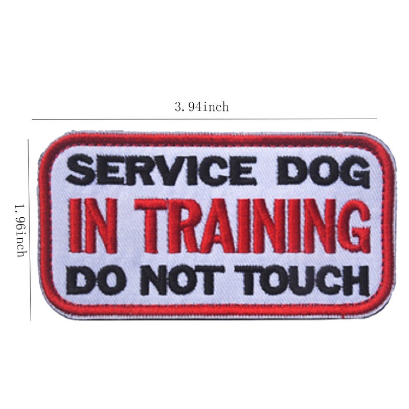 ODSP 3.94 x 1.96 Inch Service Dog in Training Do Not Touch Dog Patches Tactical Military Badge Emblem Embroidered Fastener Hook Loop Patches Appliques for Harnesses Vests - Image 2